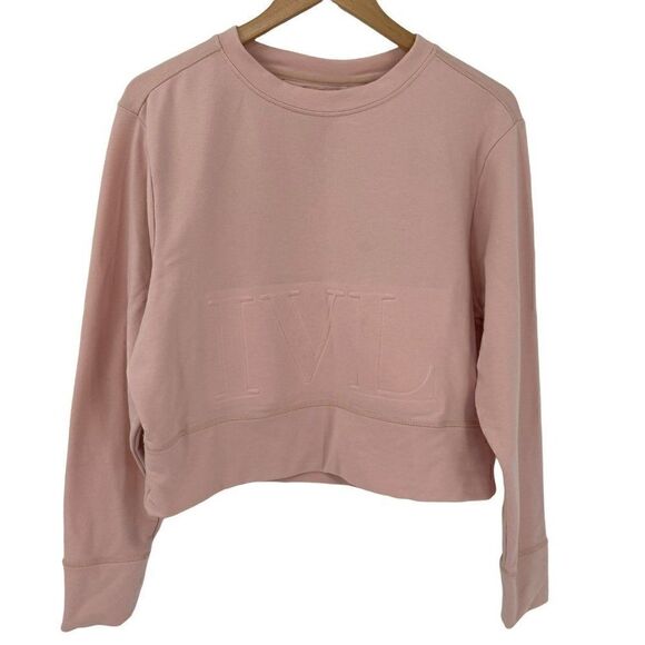Ivory Lane Collective Peony Crop Sweatshirt Pink Soft Women Size 6 - Picture 3 of 6